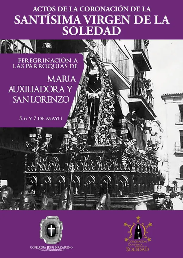 La Virgen de la Soledad peregrina a las parroquias de María Auxiliadora y San Lorenzo