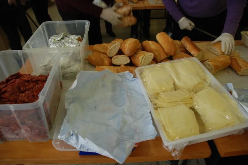 Preparación de los bocadillos
