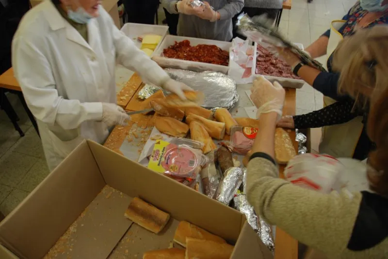 Preparación de los bocadillos