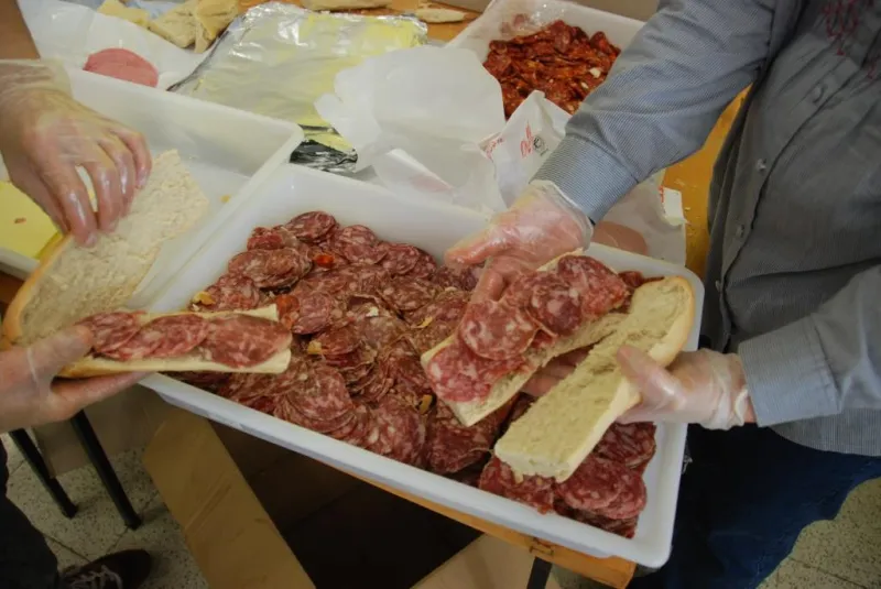 Preparación de los bocadillos