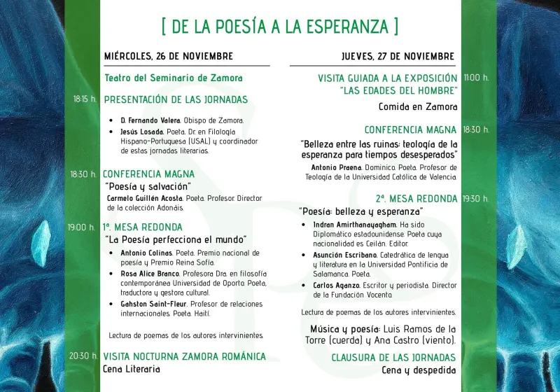 La Diócesis de Zamora organiza las I Jornadas Internacionales de Poesía sobre la esperanza