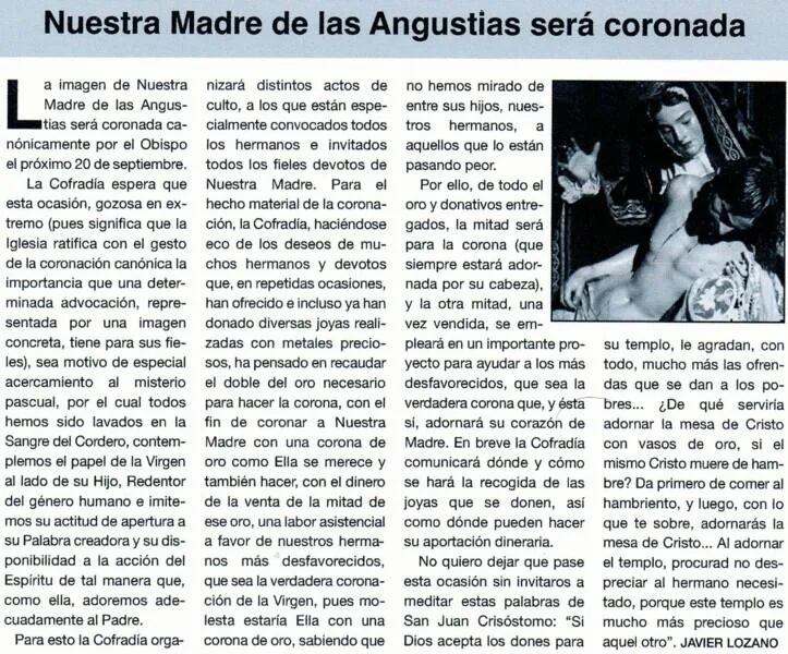 Captura de la hoja diocesana
