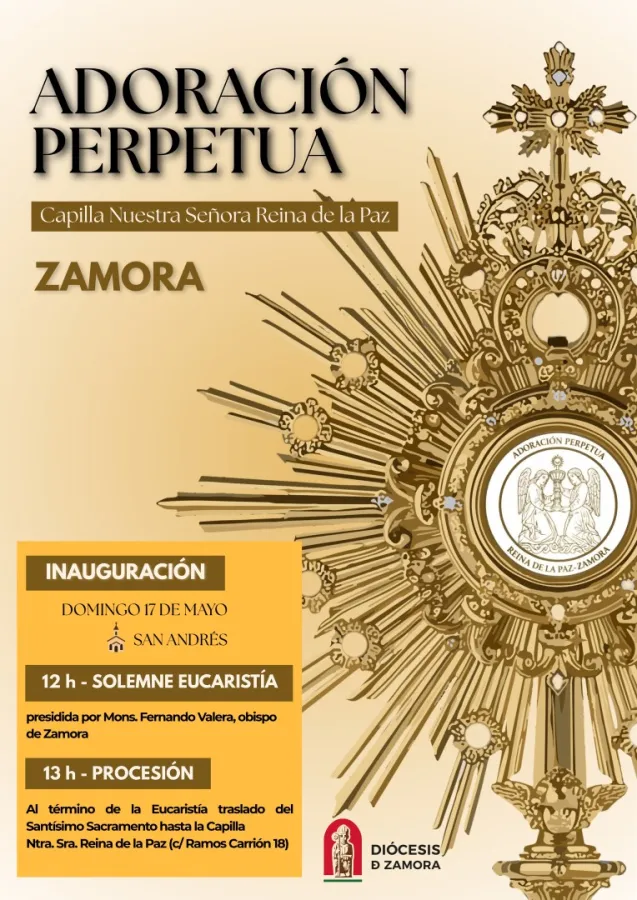Zamora inaugura este domingo la Capilla de Adoración Perpetua Reina de la Paz