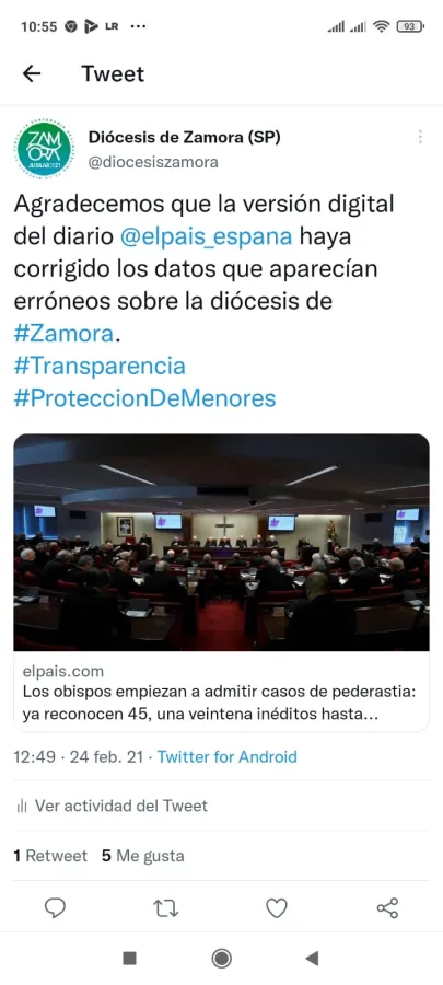 Nota aclaratoria a la publicación de El País sobre abusos en Zamora hace 65 años