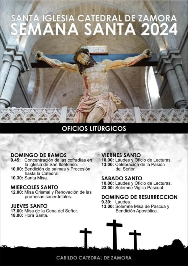 Oficios litúrgicos en la catedral en Semana Santa